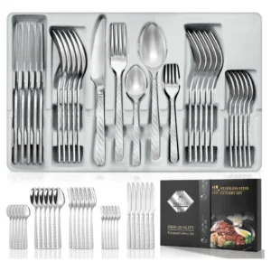 Conjunto De Talheres De Aço Luxo Inoxidável Faqueiros 30 Kit