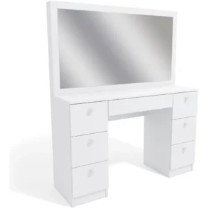 Penteadeira Ditália 7 Gavetas Pe-80 Branco Uv Acetinado