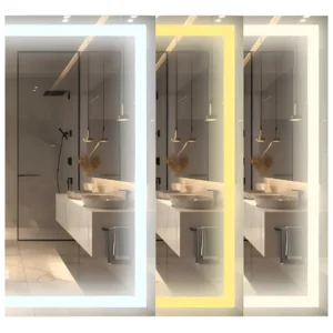 Espelho Decorativo 50x50cm 3 Tons Luz Led Touch Jateado Luxo